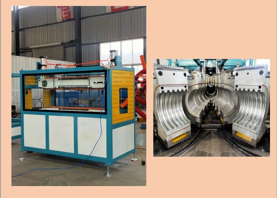 PLC PVC PP PE 400mm Garis Ekstrusi Pipa Bergelombang