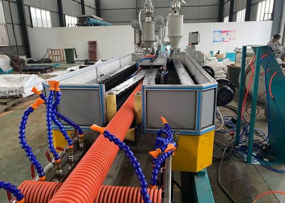 100-630mm Double Wall Corrugated Pipe Membuat Mesin Pipa PE