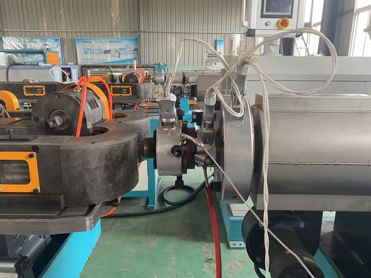 Plastik PE PVC Single / Double Wall Jalur Produksi Pipa Bergelombang Jalur Ekstrusi