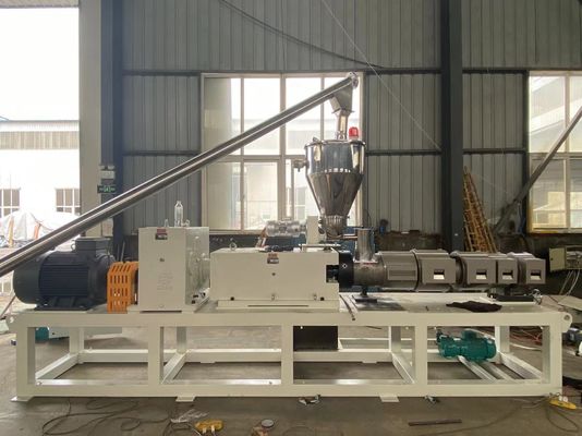 Plastik Double Screw Extruder Saluran Listrik Drainase Pipa PVC Garis Ekstrusi