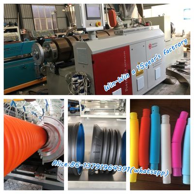 Jalur Ekstrusi Sekrup Ganda Tunggal untuk Tabung Pipa Bergelombang Plastik PPR HDPE PVC