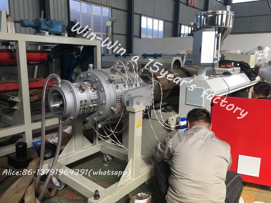Plastik PVC PE PPR Mesin Pembuat Pipa Bergelombang Padat Twin Single Extrusion