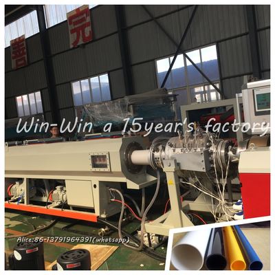 Plastik PVC PE PPR Mesin Pembuat Pipa Bergelombang Padat Twin Single Extrusion