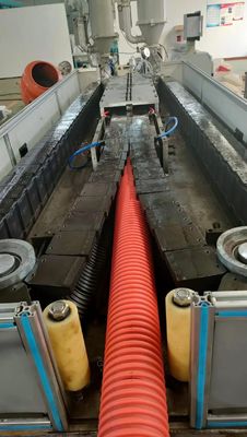 Garis Ekstrusi Pipa Bergelombang Listrik Dinding Ganda untuk Pipa Irigasi Air PE PP PVC