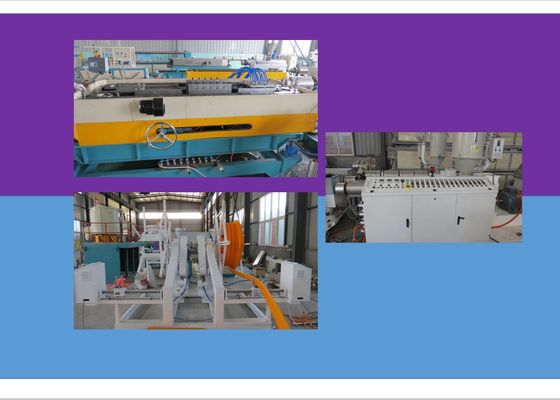 PVC PE PP Single Corrugated Cable Wire Protection Extruder Pipa Plastik / Garis Ekstrusi Pipa Bergelombang