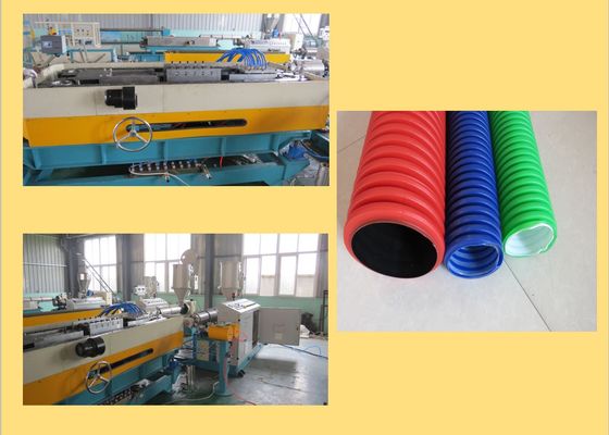 Double Wall PVC 750kg / H Extruder Pipa Limbah Bergelombang