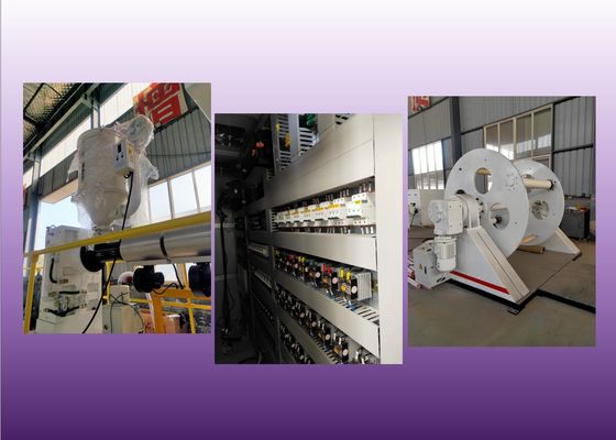 Twin Screw 450g / H PVC HDPE Plastic Sheet Extrusion Line Membuat Mesin