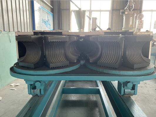 160mm PVC Single Wall Corrugated Pipe Extrusion Line Twin Screw 6m / Min