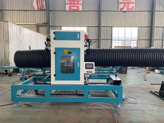 200mm - 400mm PE PP HDPE Garis Ekstrusi Pipa Bergelombang Dinding Ganda
